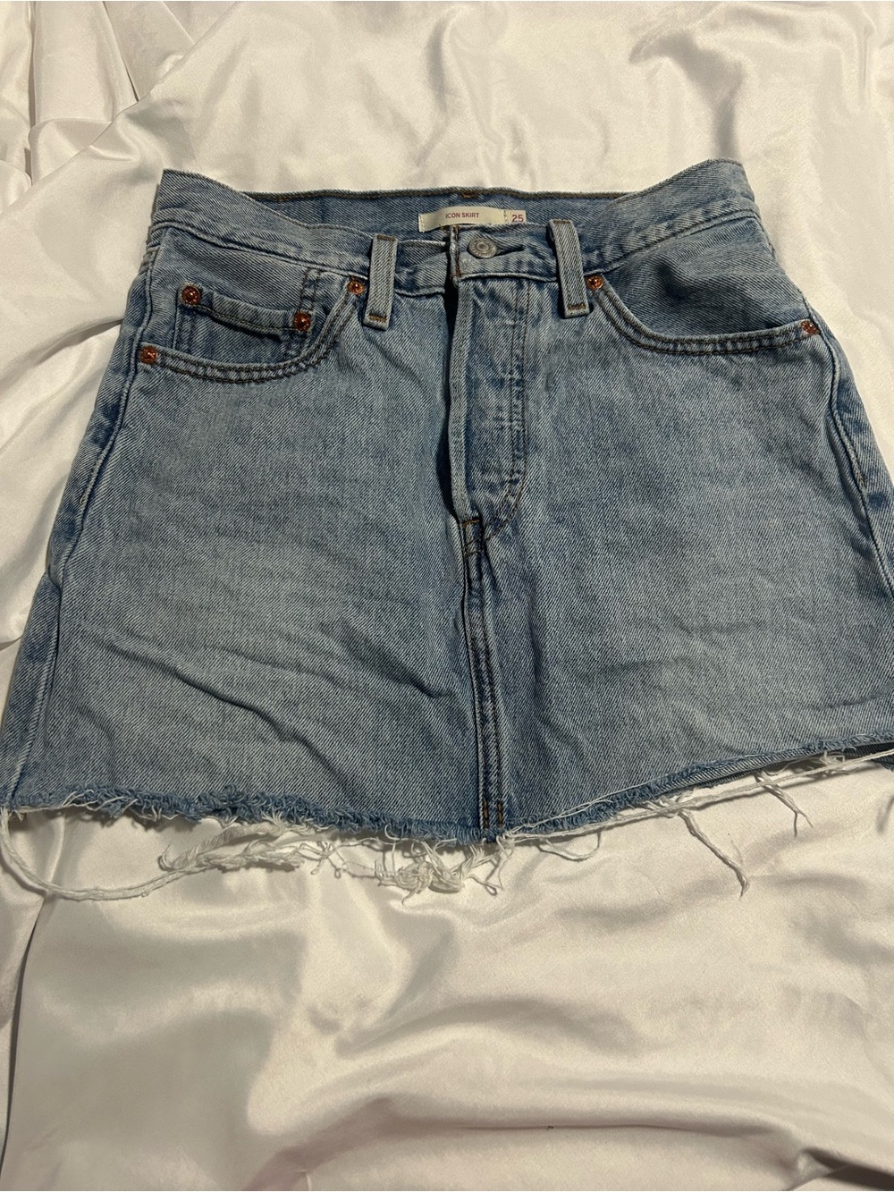 Light Blue Denim Mini Skirt